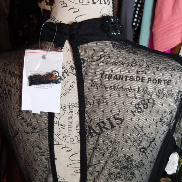 Asos Black Sequin Embellished Lace Dress - Picture 5 of 8